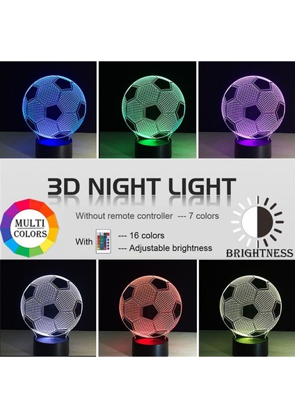 3D LED Gece Lambası (Yurt Dışından)