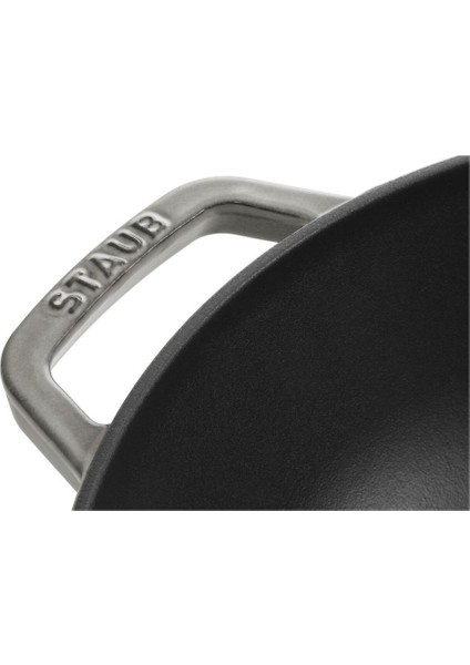 La Cocotte Wok Tava Cam Kapaklı | Döküm Demir | Grafit Gri | 30 cm fiyatları