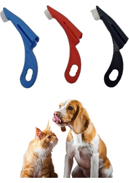 Buffer® Kedi ve Köpek Parmak Geçmeli Diş Bakım Fırçası Evcil Hayvan Diş Tartar Plak Temizleme