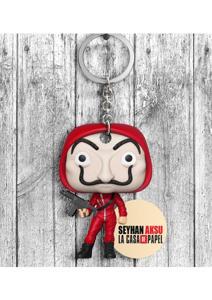 Kişiye Özel La Casa De Papel Ahşap Anahtarlık - 3