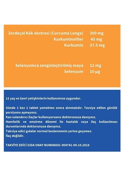 Tfll Custom Curcumin + Selenyum Içeren Gıda Takviyesi