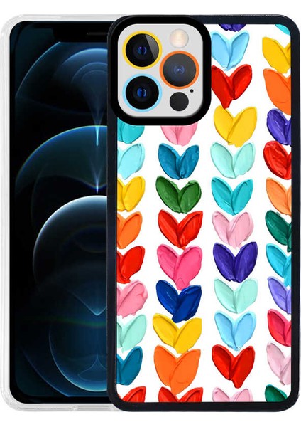 iPhone 12 Pro Max Kılıf Luxury Desenli Tasarım Silikon Heart No6