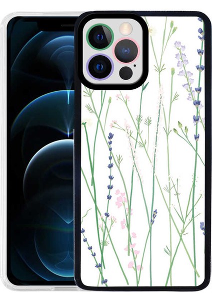 iPhone 12 Pro Max Kılıf Luxury Desenli Tasarım Silikon Flower No4