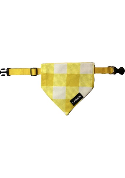 Sarı Kare Kedi ve Köpek Tasma Fular Bandana
