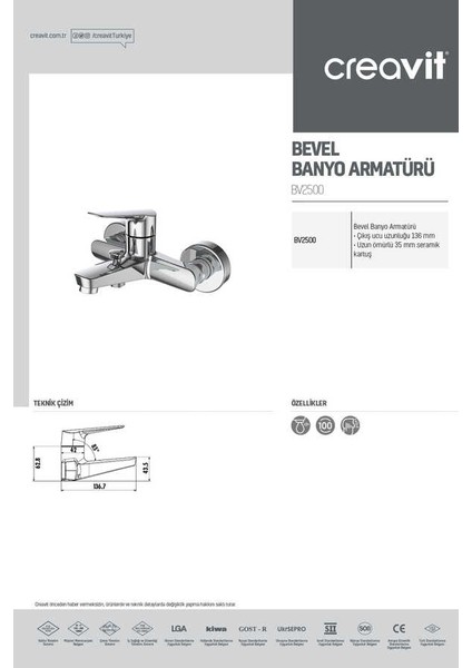 Bevel Banyo Armatürü