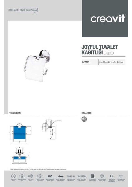 Joyful Kapaklı Tuvalet Kağıtlığı