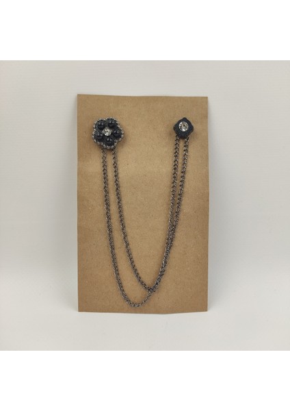 Desenli Gümüş Ceket Iğnesi