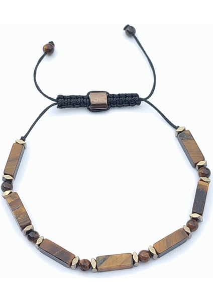 Jewellery Kaplan Gözü & Hematit Taşı Makrome Bileklik
