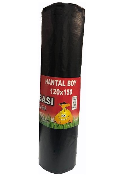 Endüstriyel Hantal Çöp Torbası 120*150 cm 900 gr Siyah 10 Lu 1 Paket