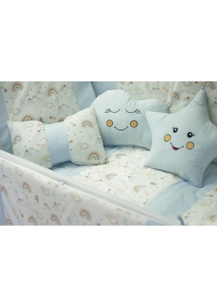 Park Yatak Bebek Seti Nevresim Takımı 70x110 Rainbow Mavi
