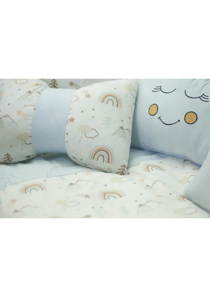 Park Yatak Bebek Seti Nevresim Takımı 70x110 Rainbow Mavi