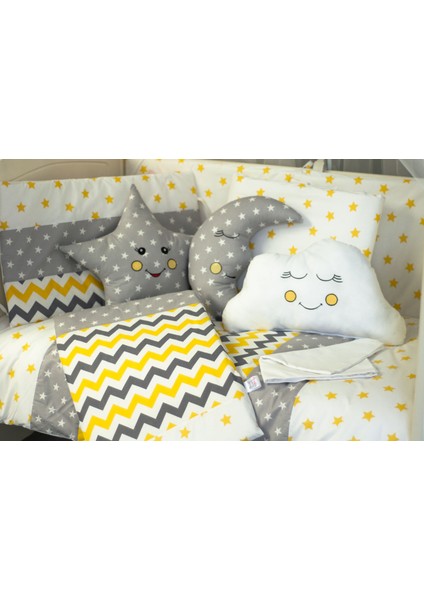 Bebek Uyku Seti Nevresim Takımı 80x130 Zig Zag Sarı fiyatları
