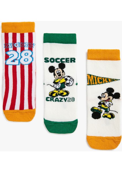 3'lü Mickey Mouse Lisanslı Çorap Seti