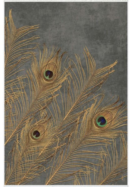 Yolluk Tavus Kuşu Tüyü Gri Kaymaz Kesme Yıkanabilir Ince Dijital Baskı Koridor Halısı fiyatları