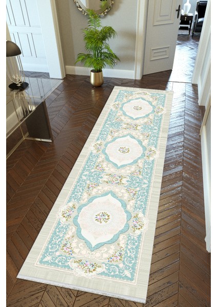 Yolluk Gri Kahverengi Kaymaz Kesme Yıkanabilir Dijital Baskı Koridor Halısı