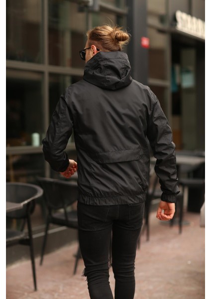 Erkek Kapüşonlu Siyah Mevsimlik Ceket fırsatları