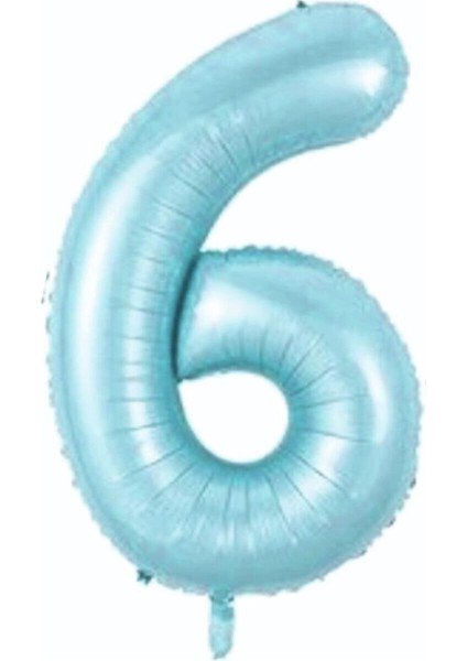 Folyo Balon 34 Inç 80 cm 6 Rakam Mavi