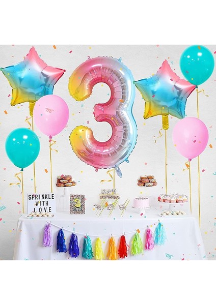 Gökkuşağı Folyo Balon Seti 3 Yaş fiyatları