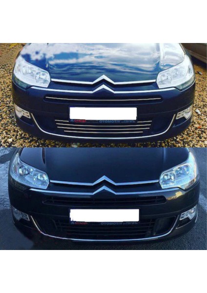 Citroen C5 Krom Ön Tampon Çıtası (5prç) 2008 ve Üzeri P.çelik