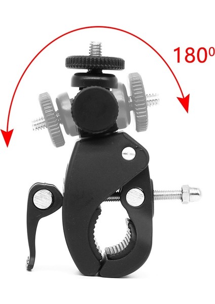 1/4 Kamera Klipsli Kelepçeli Tripod - Siyah (Yurt Dışından)