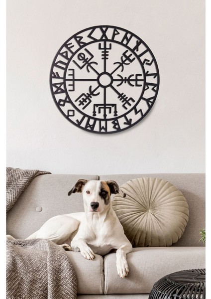 Gowpenart Dizayn Çerçeveli Vegvisir Ev&ofis Metal Duvar Tablosu