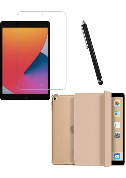 Apple iPad 7. 8. ve 9. Nesil 10.2" inç Kılıf + Ekran Koruyucu + Kalem 360 Derece Tam Koruma Ön ve Arka Smart Akıllı Uyku Modlu Kapak Tablet Kılıfı