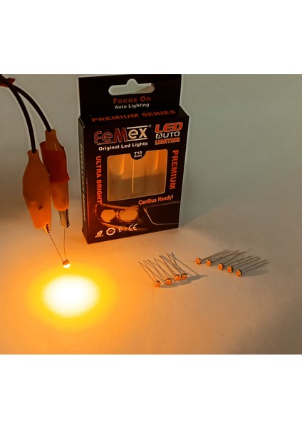 Premium T5 T4 10 'lu Ince Bacaklı Kıl LED Mini LED Ampul Parlak Turuncu fiyatları