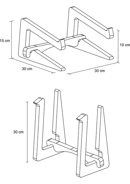 Ahşap Laptop Standı - 15" - 17" Boyutlarındaki Laptoplar Ile Uyumlu - Laptop Yükseltici - ALS3