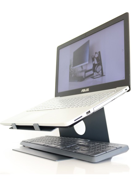 Laptop Standı - Laptop Yükseltici - Notebook Standı - Metal - Antrasit Gri - SLS1