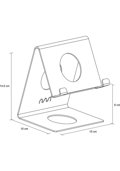 - Tablet Standı - Tablet Tutucu - Kitap Tutucu - Metal - Antrasit Gri - STS1