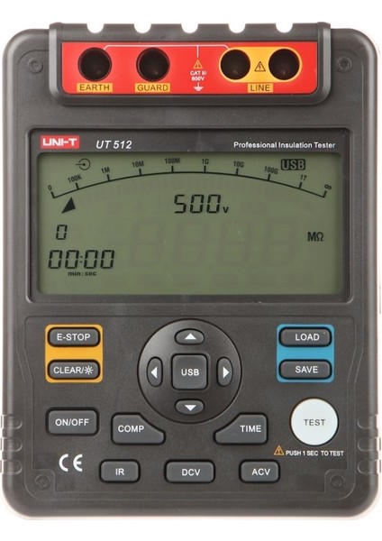 Ut 512 Endüstriyel İzolasyon Test Cihazı 2500V 100G Ohm UT512