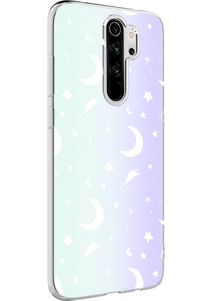 Xiaomi Redmi Note 8 Pro Kılıf M-Blue Desenli Fosforlu Silikon Kapak