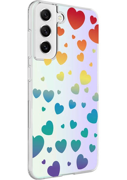 Samsung Galaxy S21 Fe Kılıf M-Blue Desenli Fosforlu Silikon Kapak