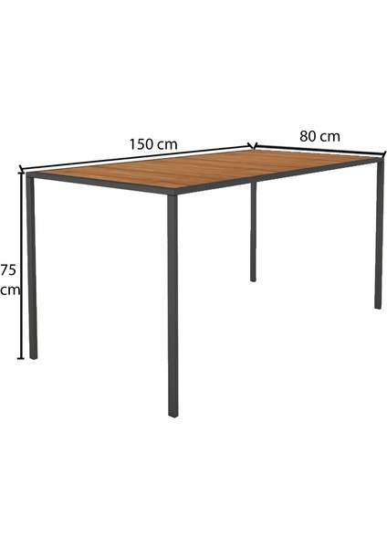 Alaca Masif Ahşap Bahçe Masa + 6 Sandalye Takım CPT7707-150