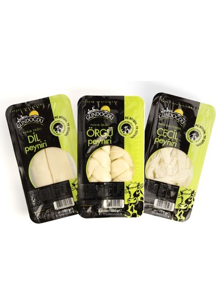 Dil Peyniri 180 gr - Çeçil 175 gr - Örgü Peyniri 180 gr 3'lü