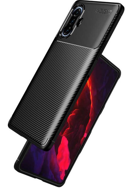 Xiaomi Redmi K40 Gaming Uyumlu Kılıf Kamera Lens Çıkıntılı Karbon Silikon Zırh Tank