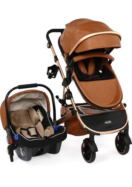 Capsule Egg Travel Sistem Bebek Arabası Kahve Rose