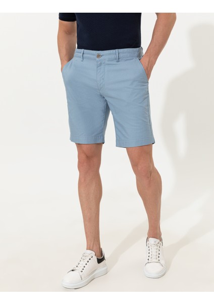Erkek Mavi Regular Fit Bermuda Şort 50251541-VR036