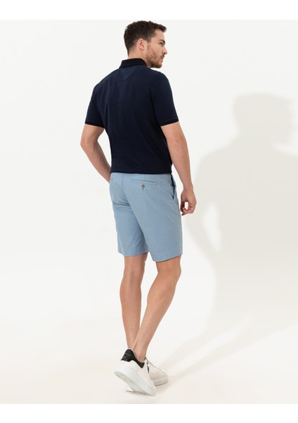 Erkek Mavi Regular Fit Bermuda Şort 50251541-VR036
