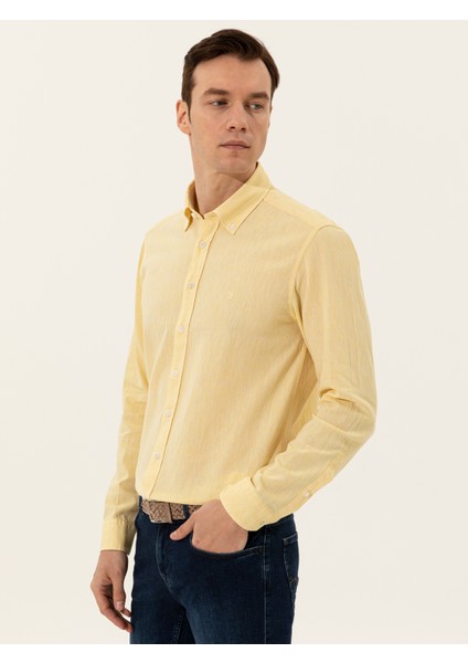 Sarı Slim Fit Gömlek 50250813-VR044