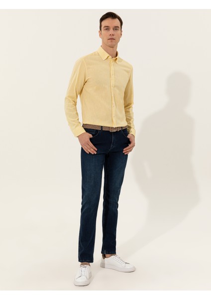 Sarı Slim Fit Gömlek 50250813-VR044