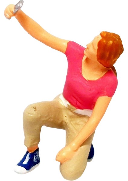 Reçine 1:64 Ölçekli Insanlar Figürinler Araba Modeli Figürinler Sokak Sahnesi Dıy Modeli Pembe (Yurt Dışından)