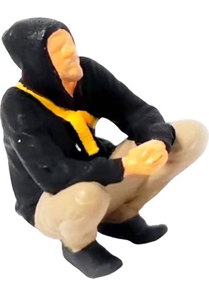 Reçine 1:64 Ölçekli Insanlar Figürinler Araba Modeli Figürinler Sokak Sahnesi Dıy Model Siyah (Yurt Dışından)