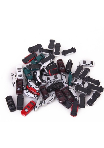 1: 150 Ölçekli Ölçer N Bina Tren Düzeni Için Boyalı Model Araba (50 Paket) (Yurt Dışından)