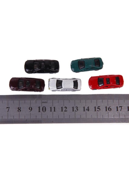 1: 150 Ölçekli Ölçer N Bina Tren Düzeni Için Boyalı Model Araba (50 Paket) (Yurt Dışından)
