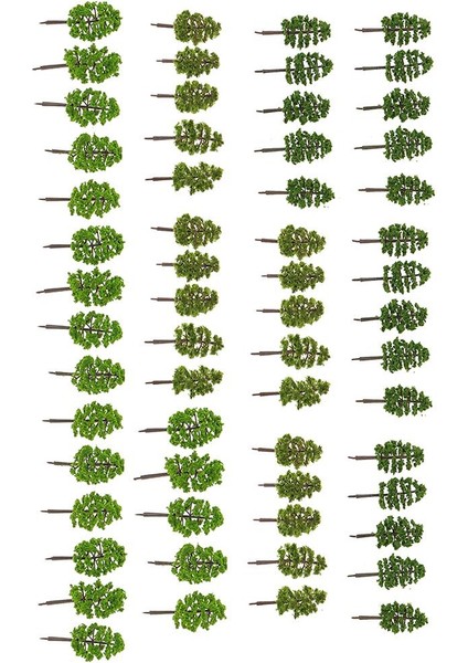 60 Adet 8 cm Model Işık / Karanlık / Derin Yeşil Ağaçlar Tren Demiryolu Diorama Manzarası Accs (Yurt Dışından)