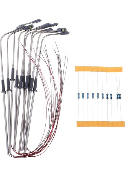 10'lu 1:75 Ölçekli Stree Modeli Işık Mini Lamppost Mikro Peyzaj Dekorları Için (Yurt Dışından) fiyatları