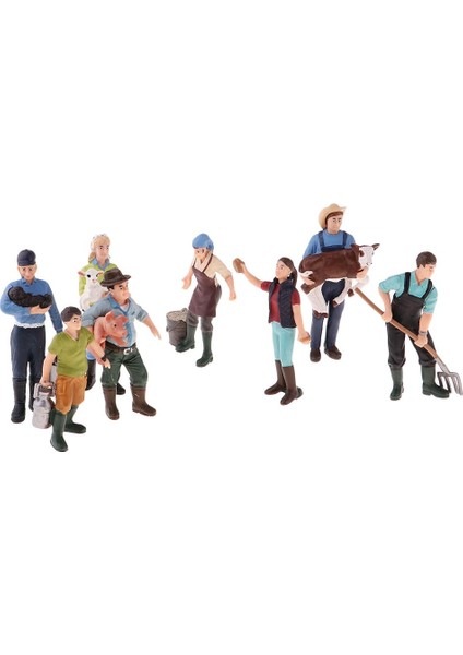 Set / 8 Adet Düzeni Peyzaj Manzara Halklar Boyalı Model Rakamlar Model Çiftçi (Yurt Dışından)