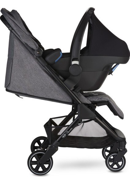 Mini By Easywalker Buggy Snap Kabin Boy Travel Sistem Bebek Arabası - Soho Grey, tek tuşla otomatik katlanan bebek arabası