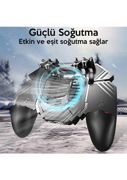 AK77 Fanlı Dört Tetık Mobıl Oyun Aparatı - Pubg USB Şarjlı